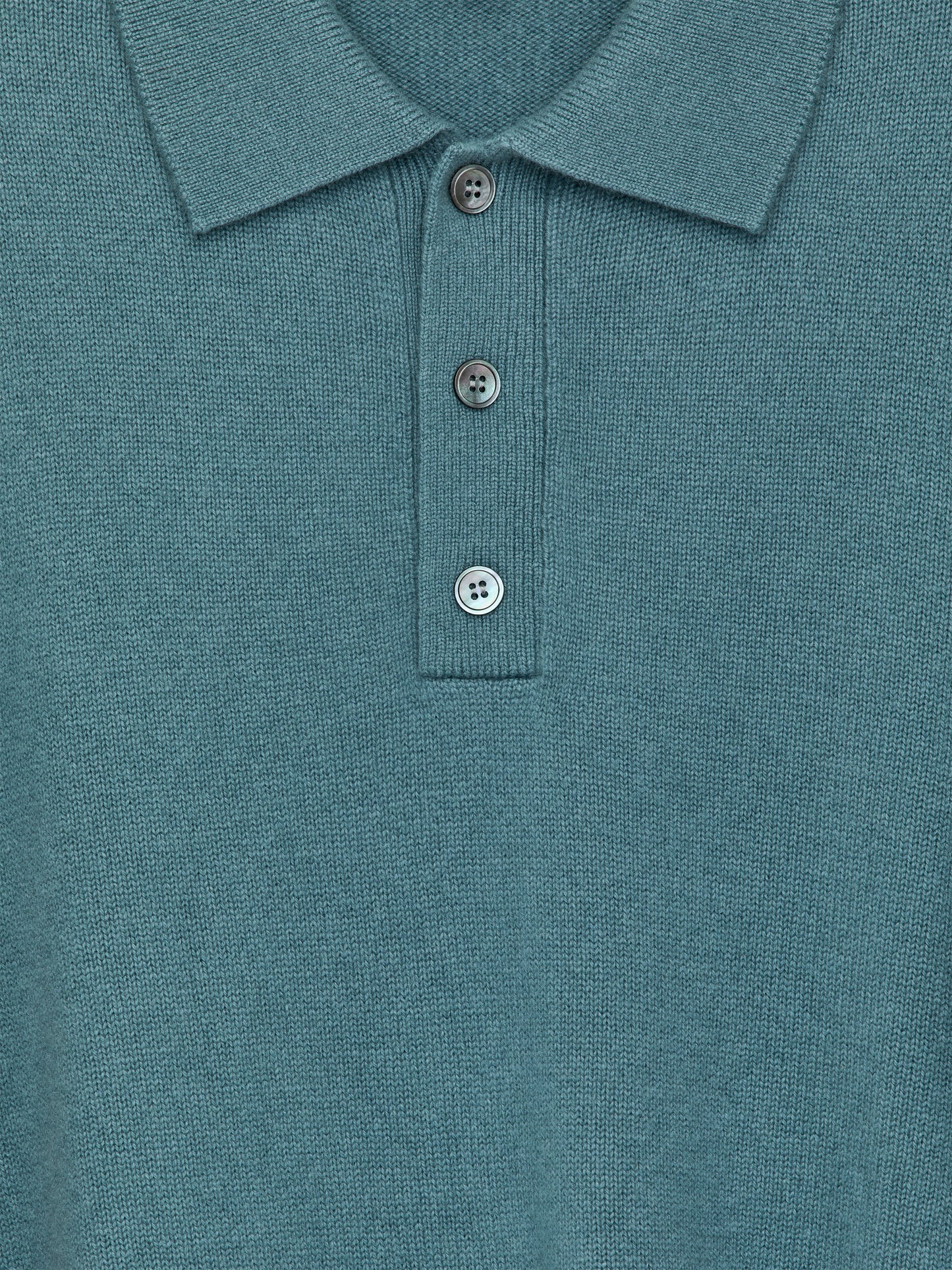 Pure Cashmere Polo Jumper - Turquoise - Image 2
