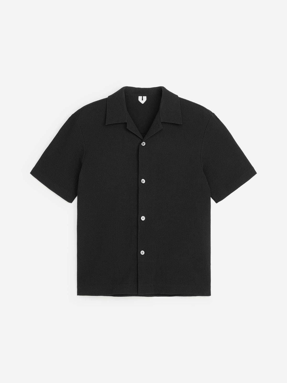 Waffle Jersey Shirt - Black - Image 5