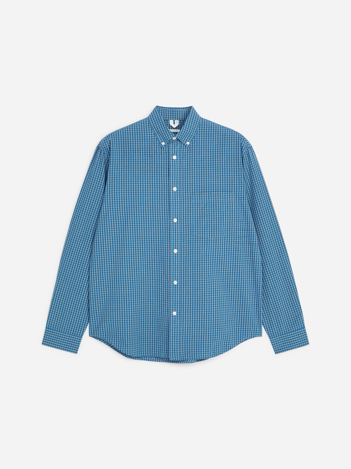 Relaxed Cotton Shirt - Blue - Image 5