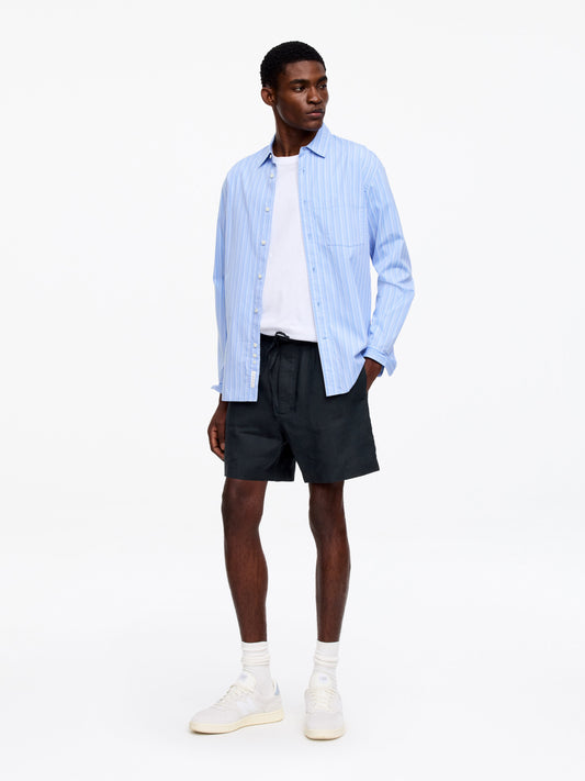 Linen Shorts - Blue - Image 2