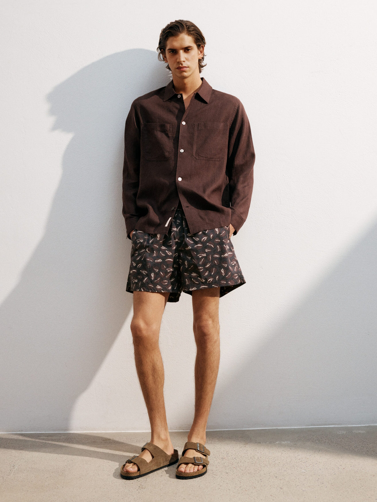Relaxed Linen Shirt - Brown - Image 6