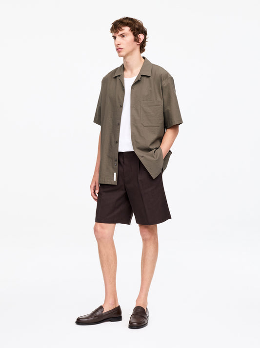 Seersucker Resort Shirt - Beige - Image 2