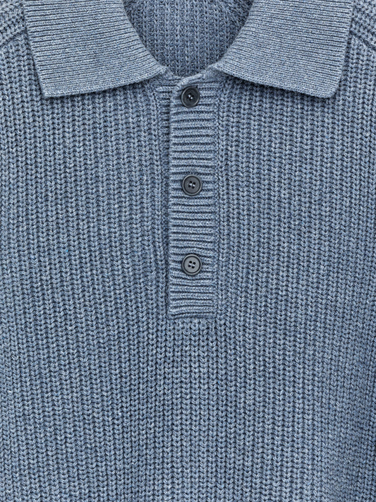 Chunky Cotton-Blend Polo - Blue - Image 2