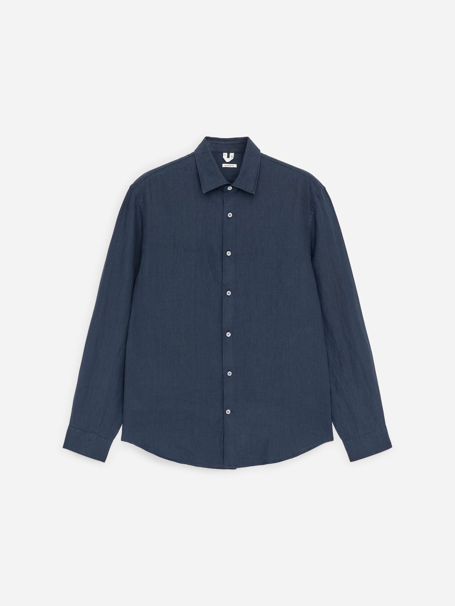 Regular Linen Shirt - Blue - Image 5
