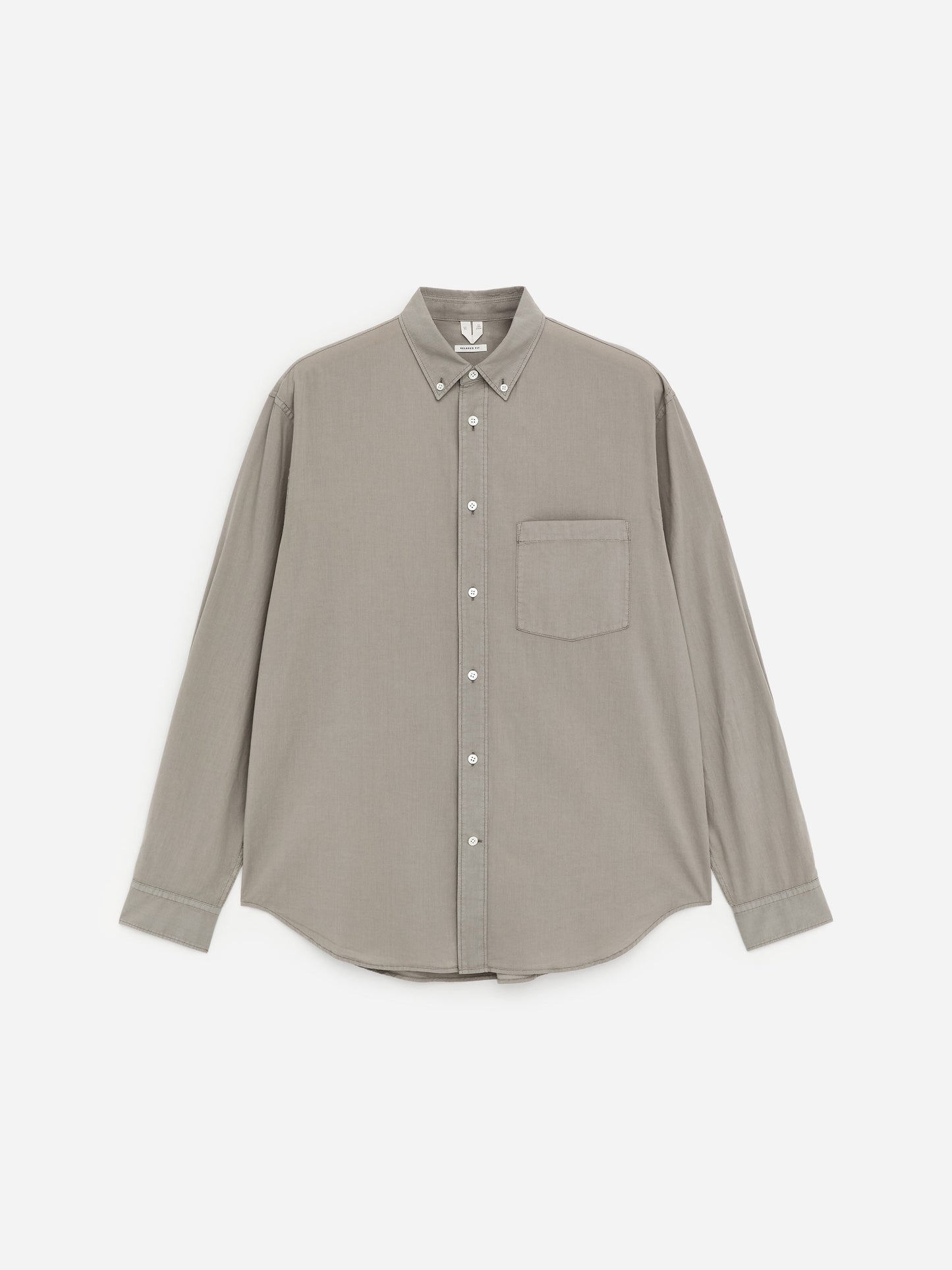 Relaxed Poplin Shirt - Grey - Image 5