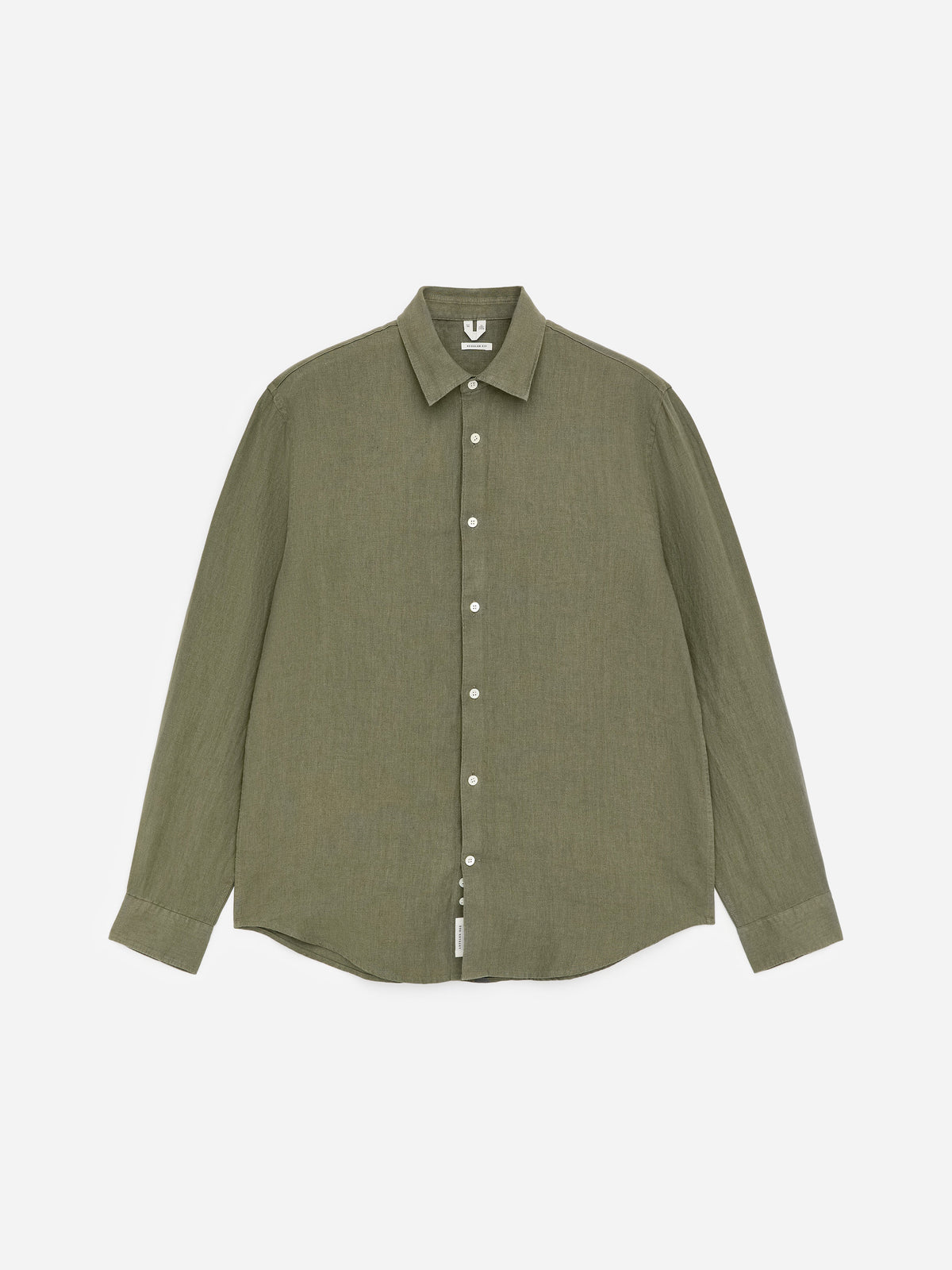 Regular Linen Shirt - Green - Image 6