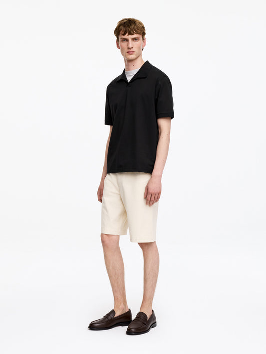 Short-Sleeve Polo Shirt - Black - Image 2