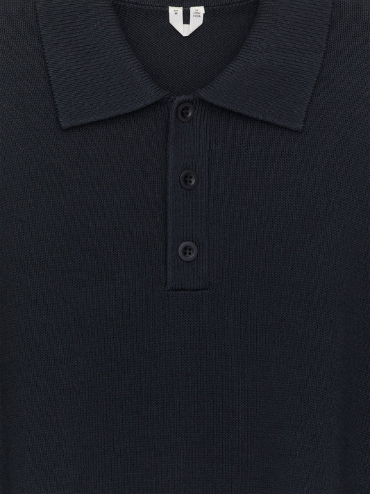 Cotton Lyocell Polo Shirt - Blue - Image 2
