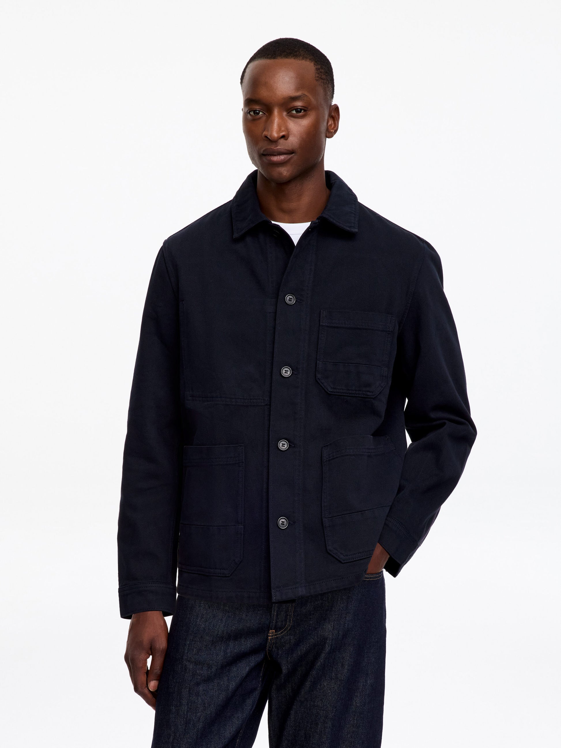 Overdyed Twill Overshirt - Blue - Image 2