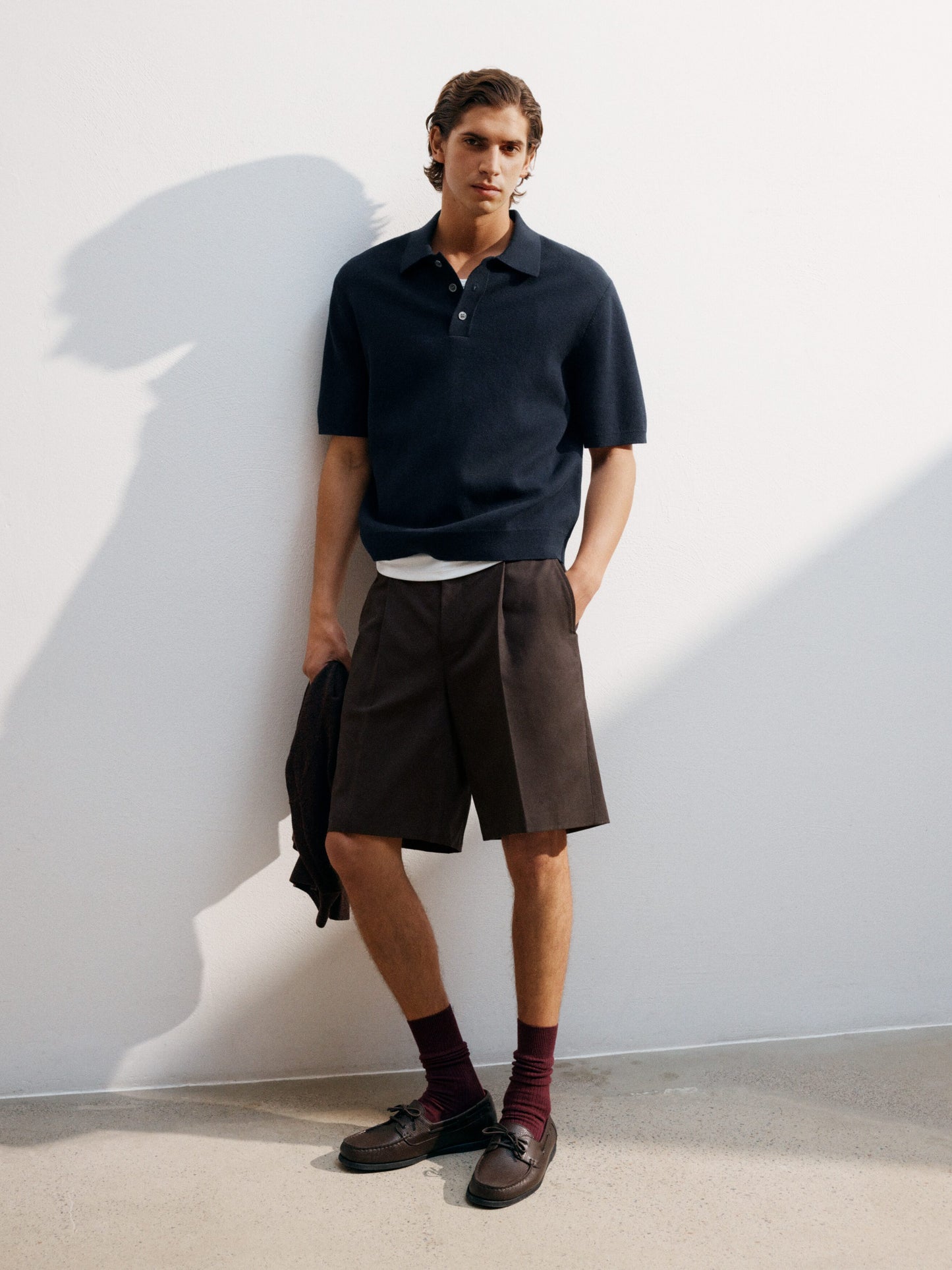 Fine-Knit Polo Shirt - Blue - Image 6