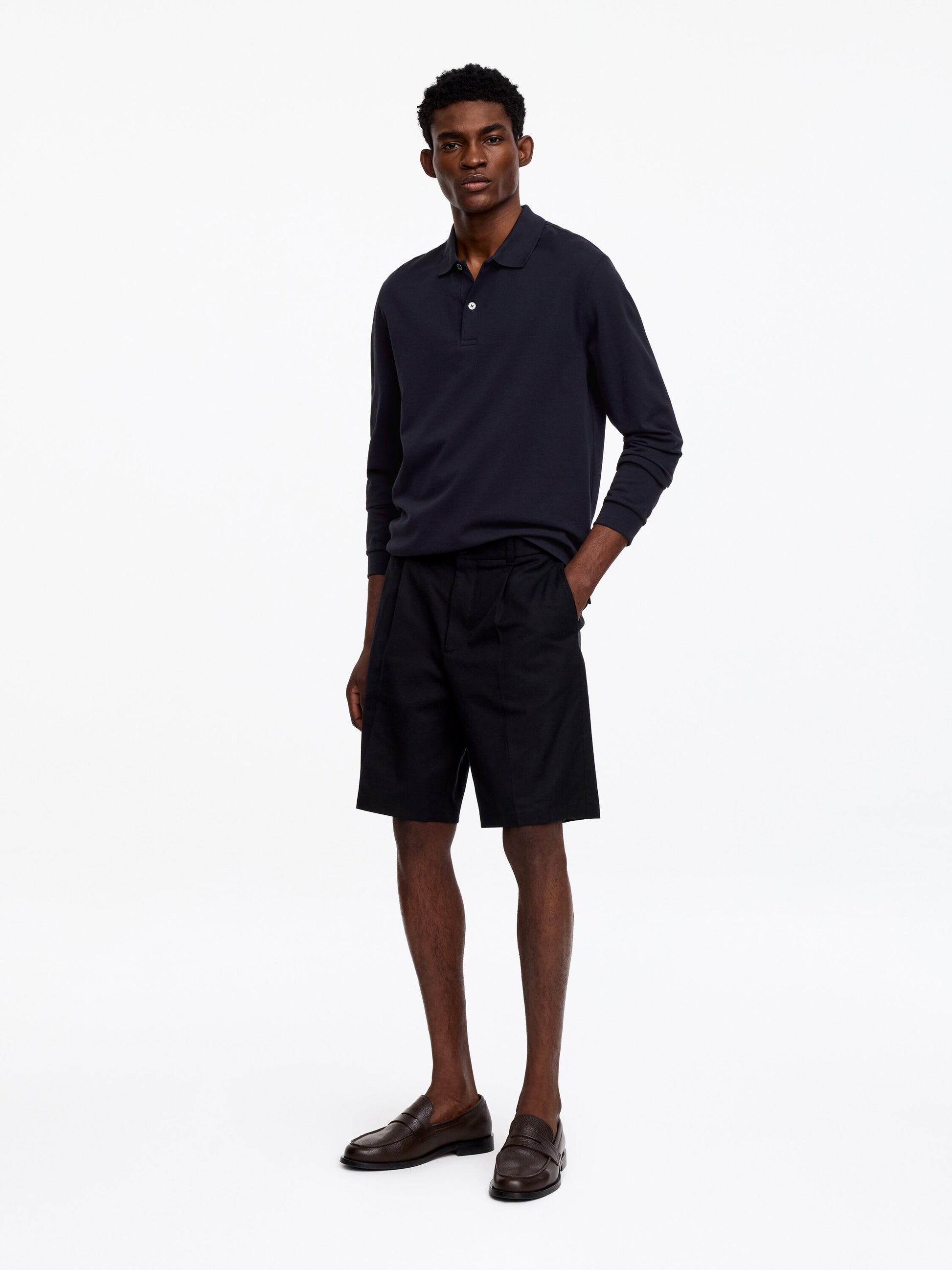 Cotton Piqué Polo Shirt - Blue - Image 2
