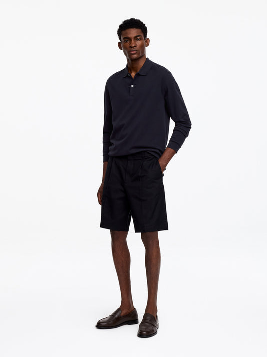 Cotton Piqué Polo Shirt - Blue - Image 2