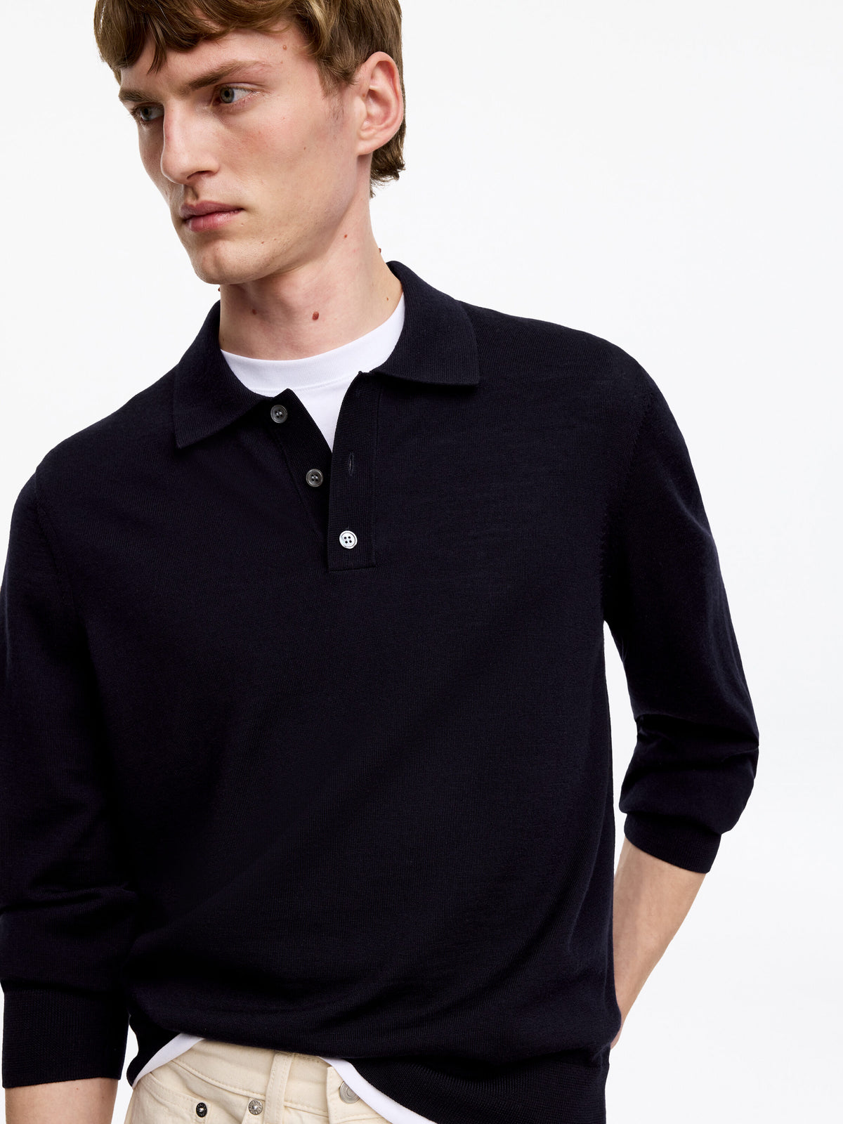 Merino Polo Jumper - Blue - Image 4