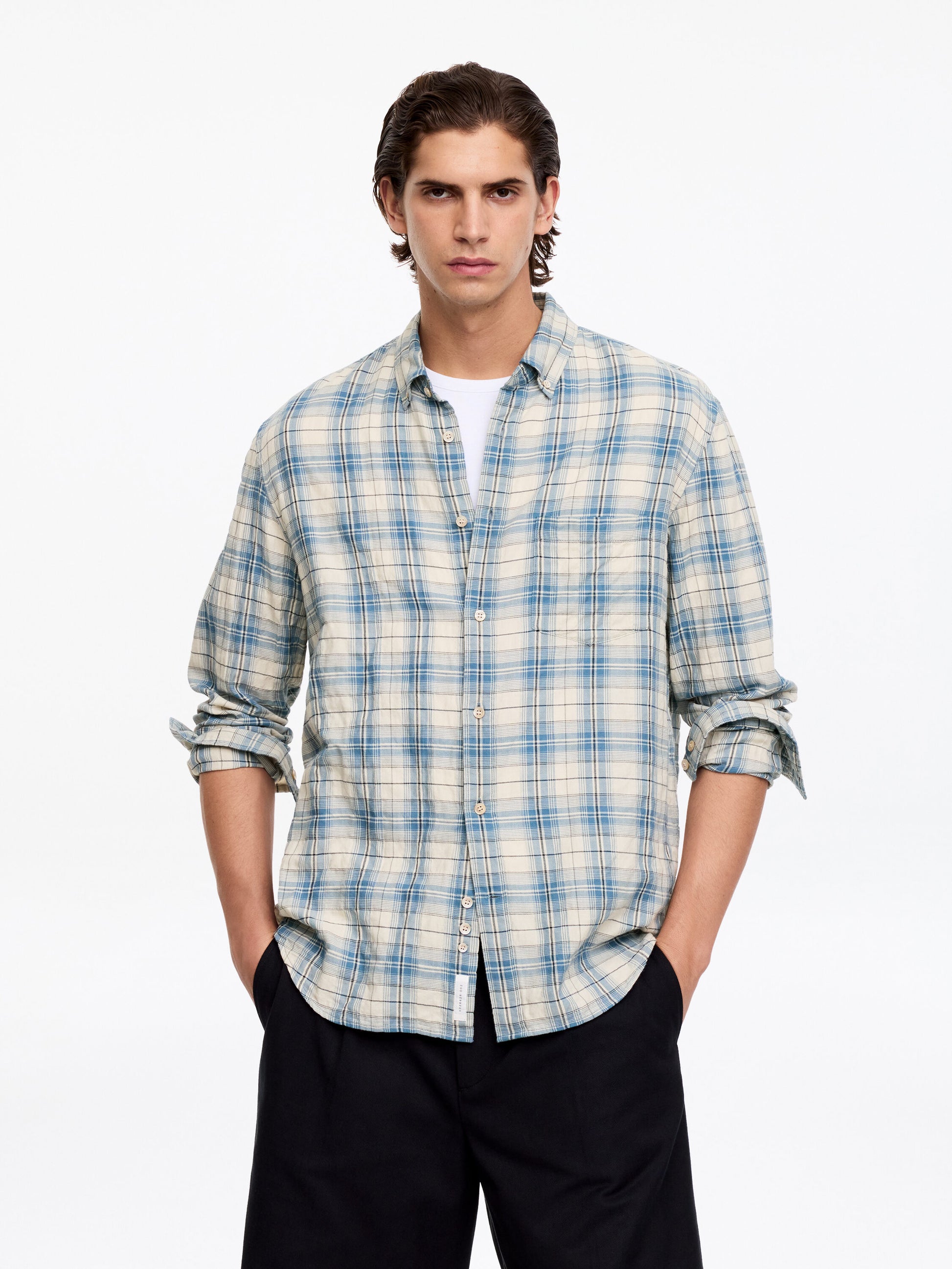 Regular Flannel Shirt - Blue