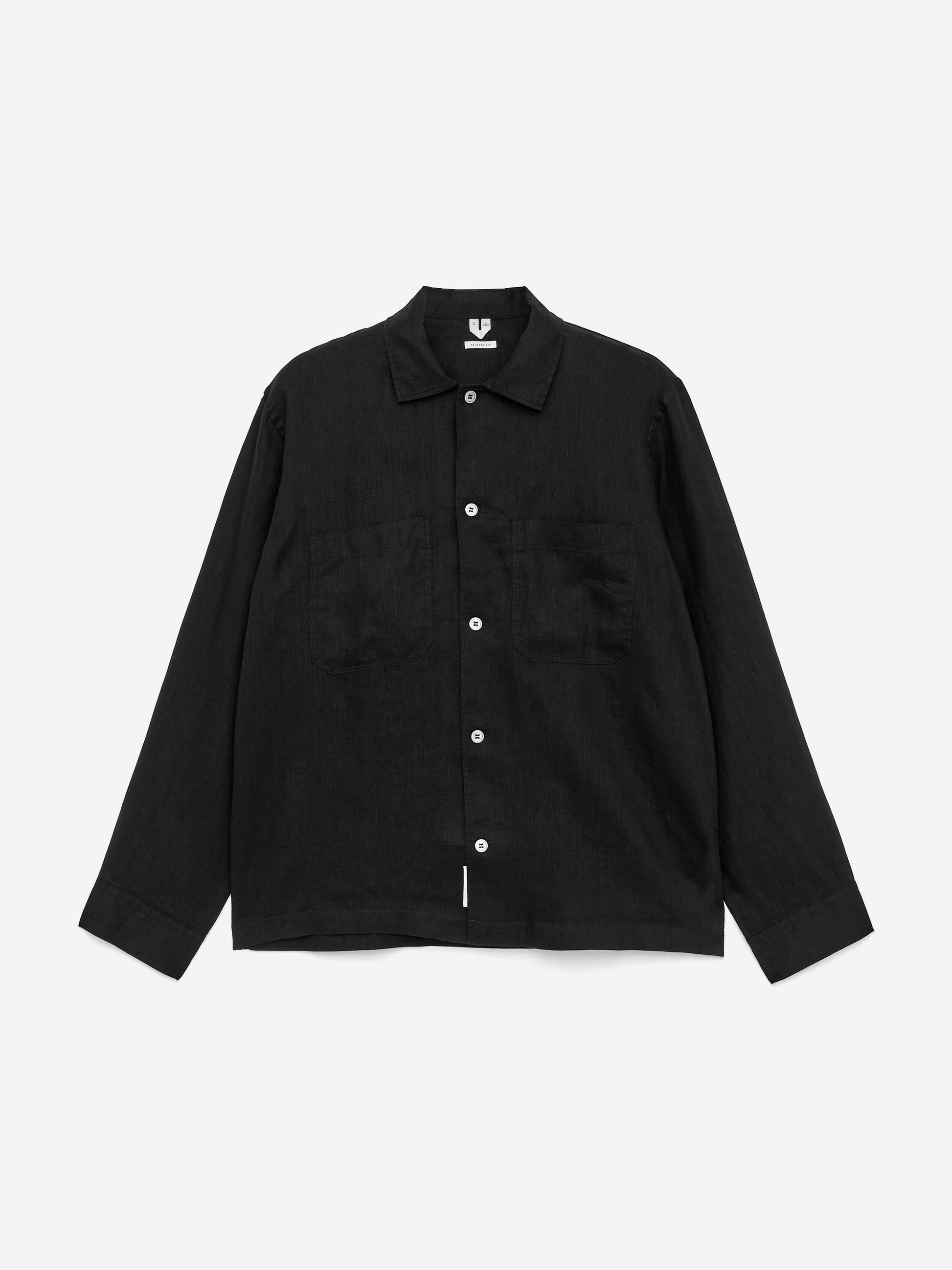 Relaxed Linen Shirt - Black - Image 5