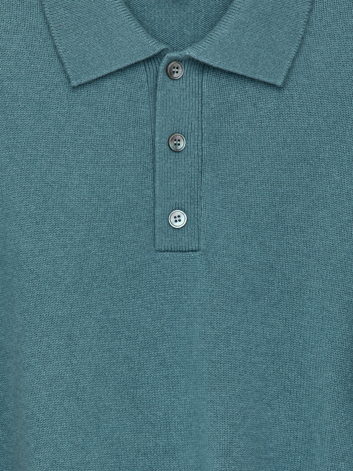 Pure Cashmere Polo Jumper - Turquoise - Image 2