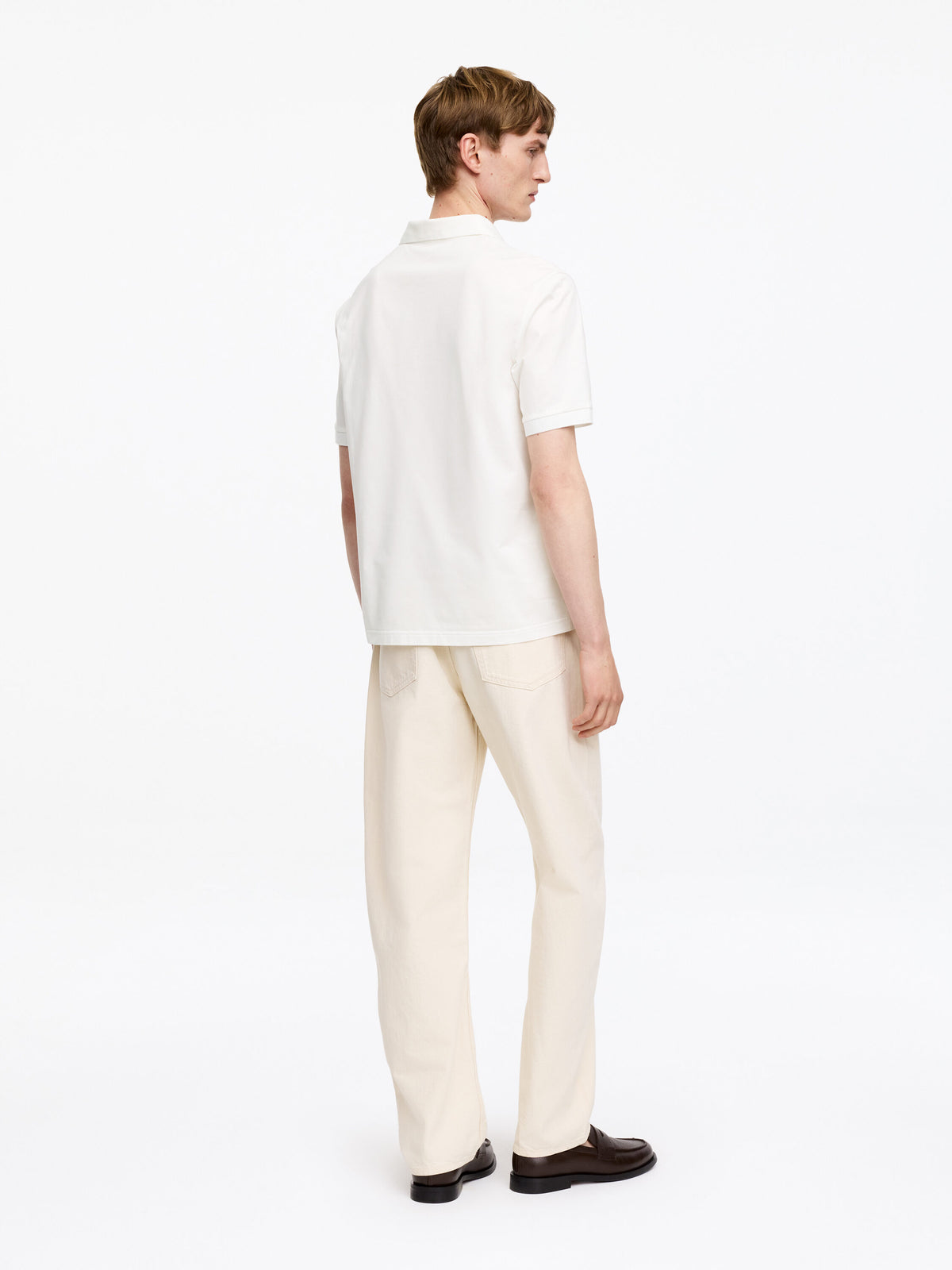 Short-Sleeve Polo Shirt - White - Image 3