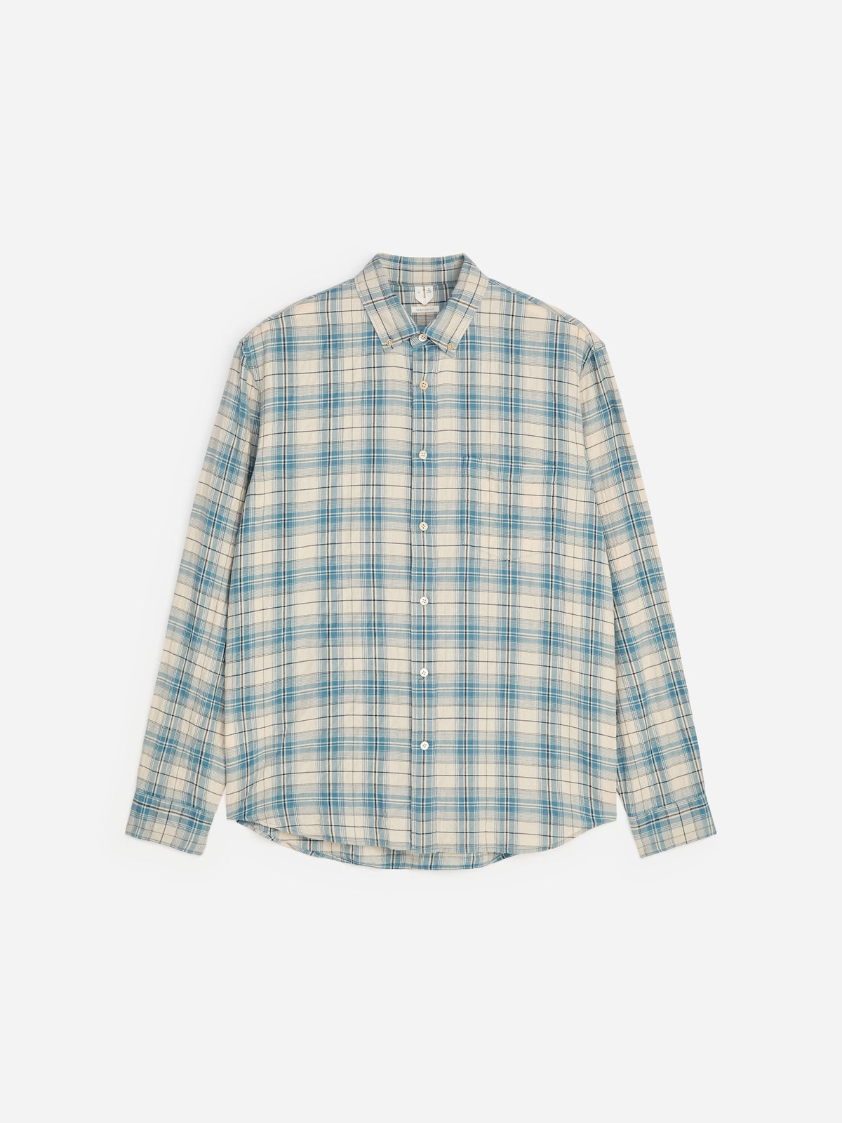 Regular Flannel Shirt - Blue - Image 6