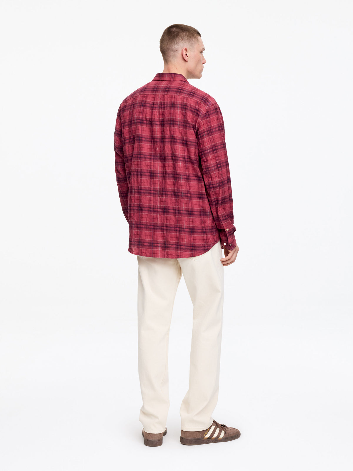 Regular Flannel Shirt - Red - Image 3