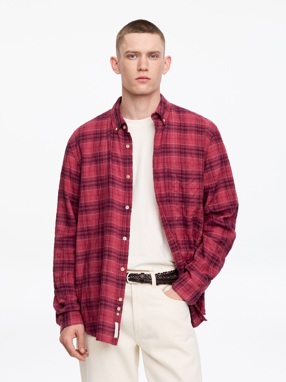 Regular Flannel Shirt - Red