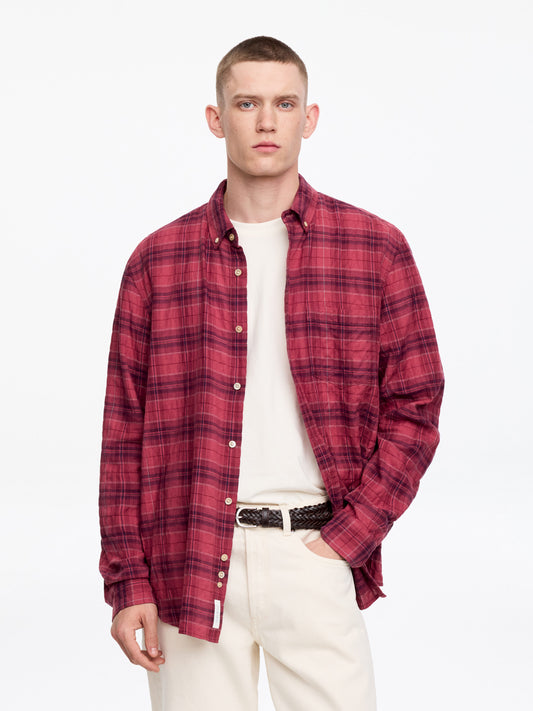 Regular Flannel Shirt - Red