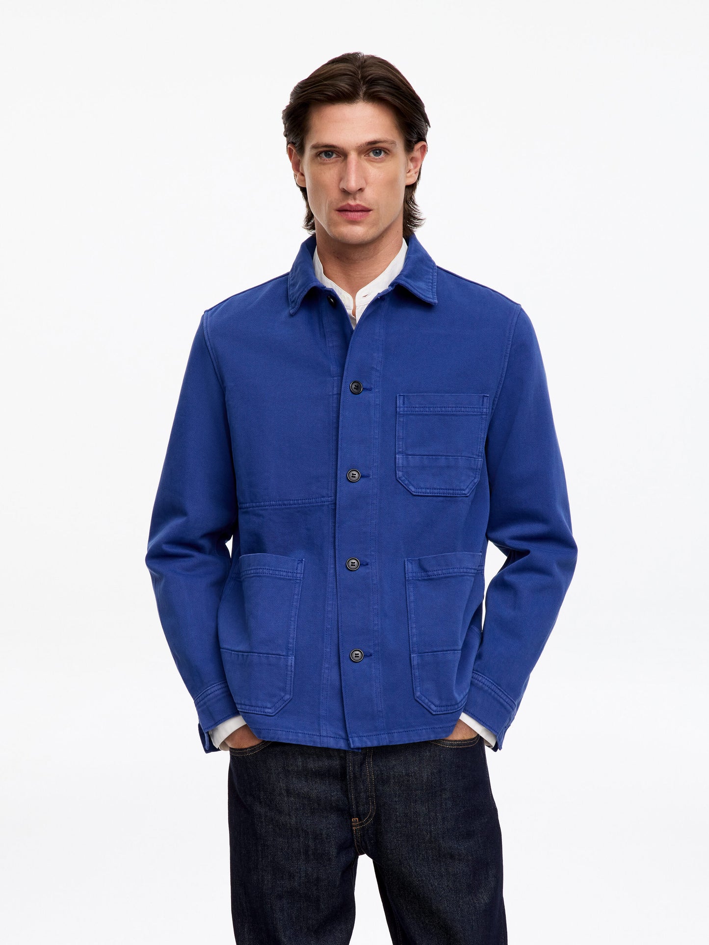 Overdyed Twill Overshirt - Blue - Image 2