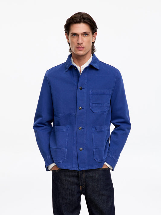 Overdyed Twill Overshirt - Blue - Image 2