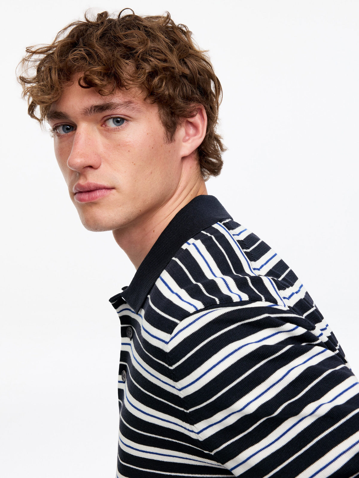 Cotton Polo Shirt - Blue - Image 4
