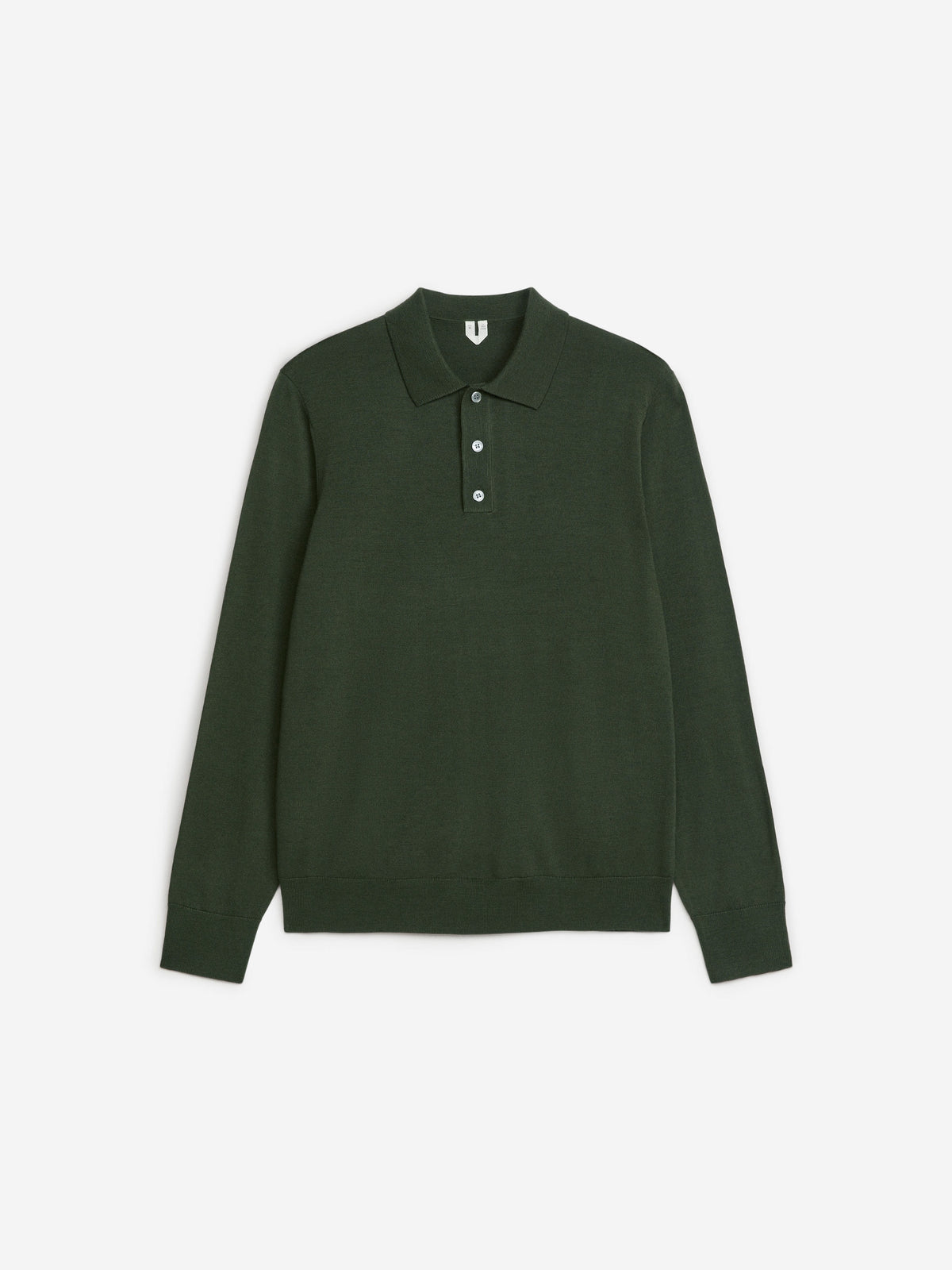 Merino Polo Jumper - Green