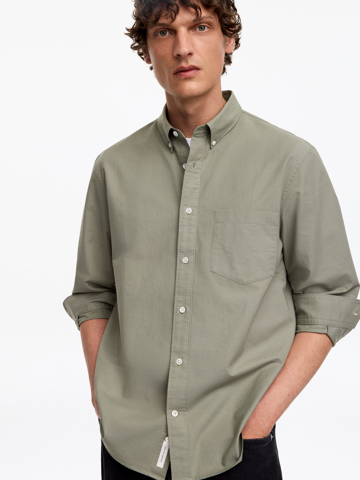 Regular Oxford Shirt - Green - Image 4