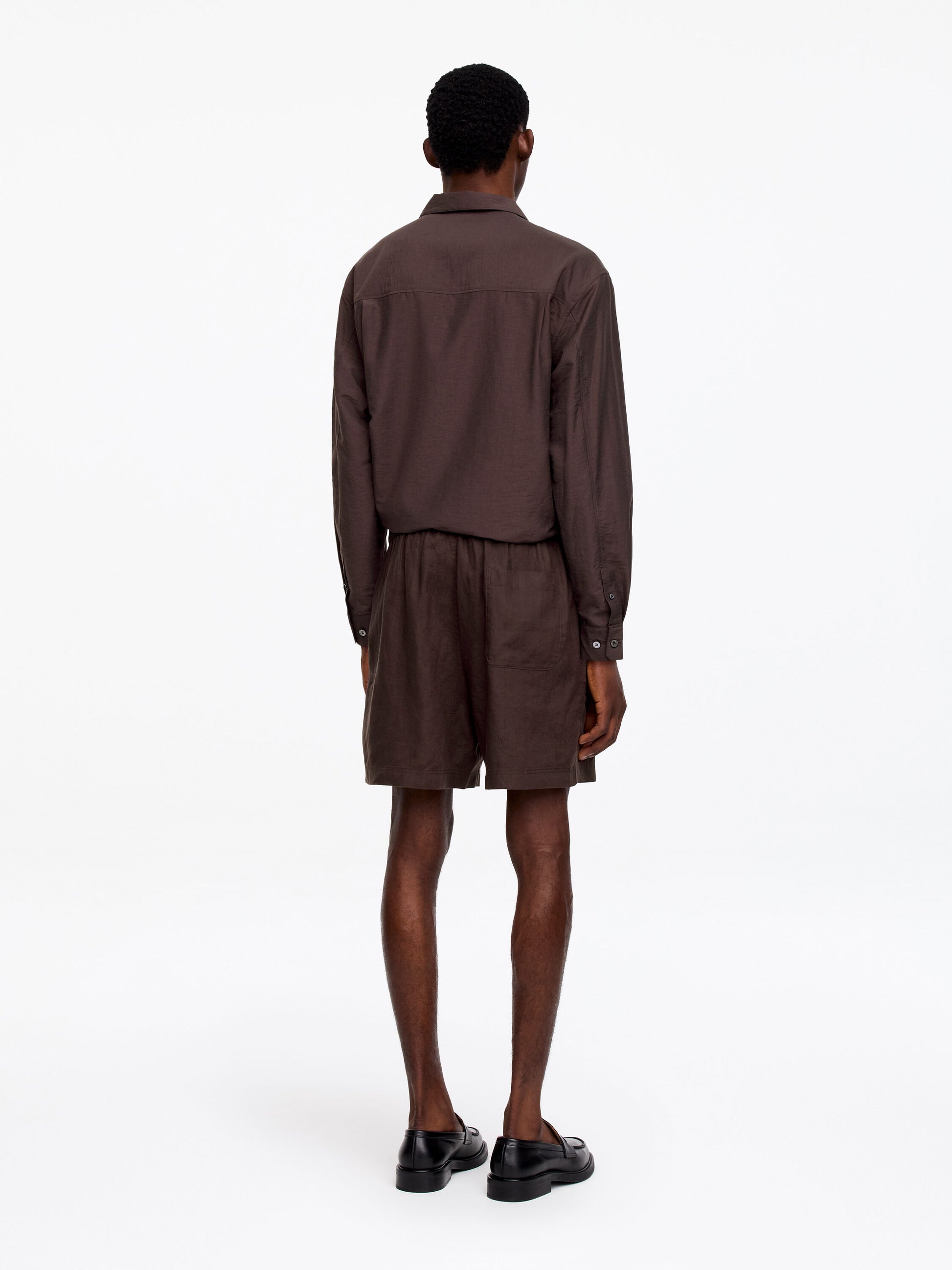 Linen Shorts - Brown - Image 2