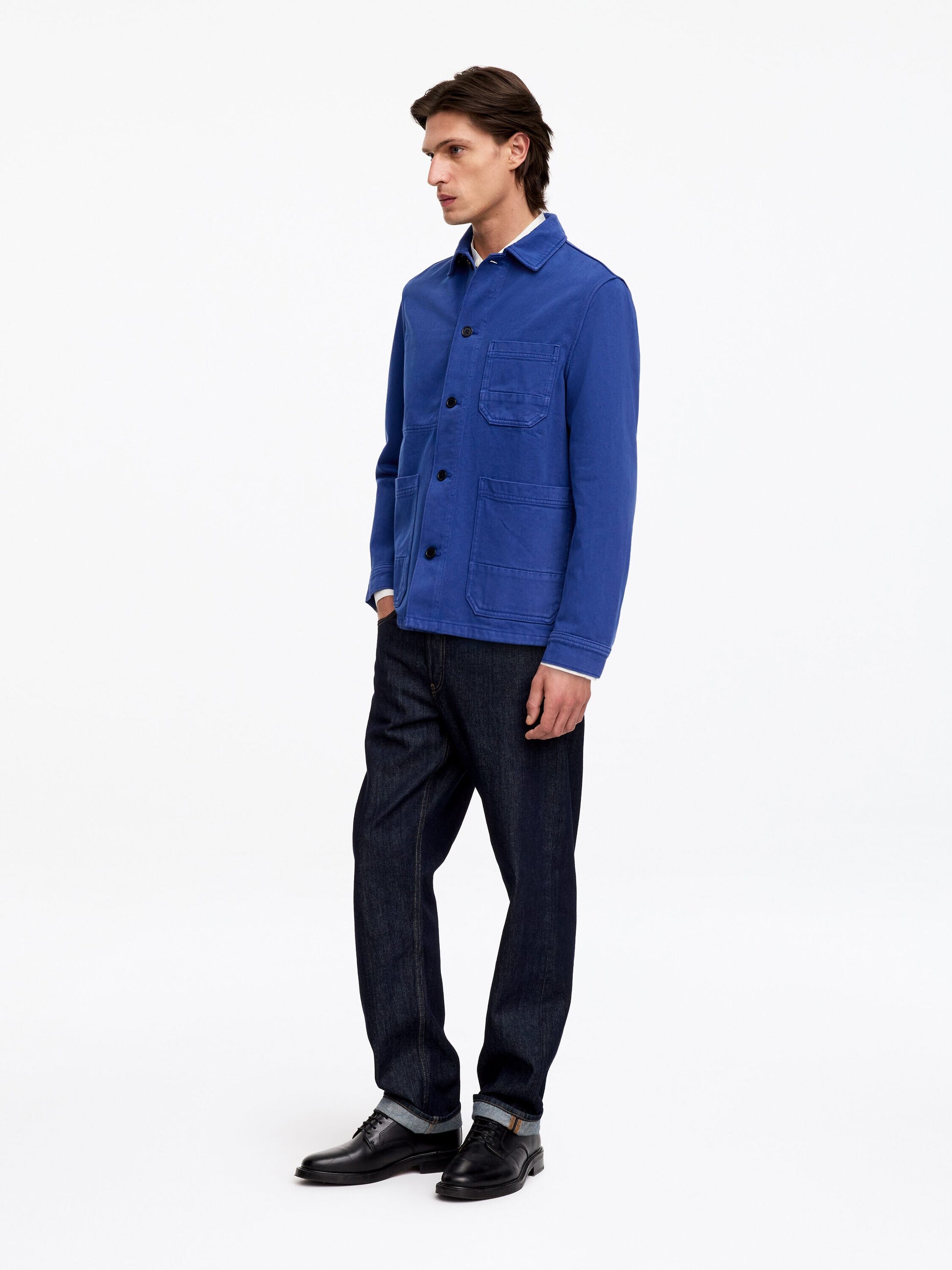 Overdyed Twill Overshirt - Blue - Image 3