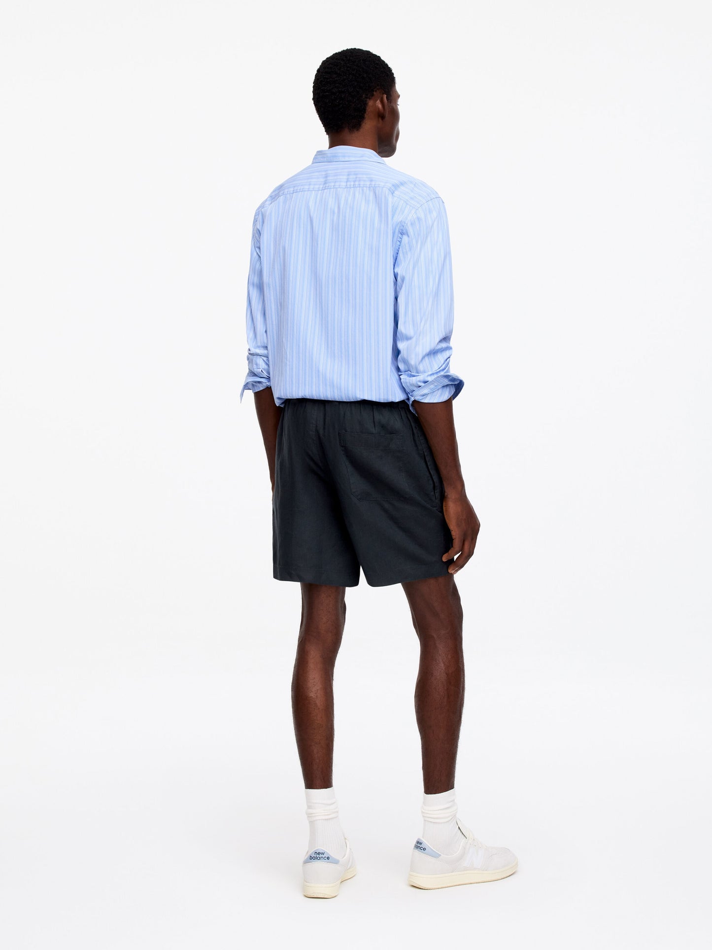 Linen Shorts - Blue - Image 3