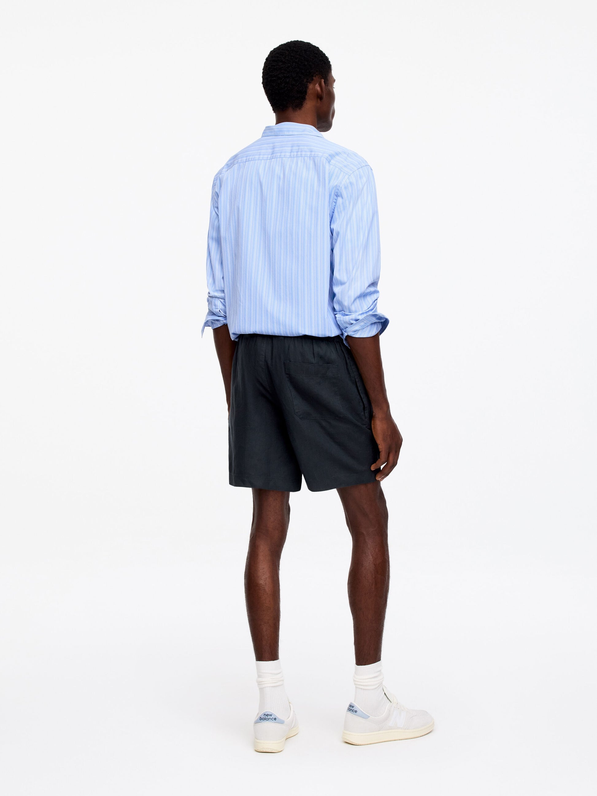 Linen Shorts - Blue - Image 3