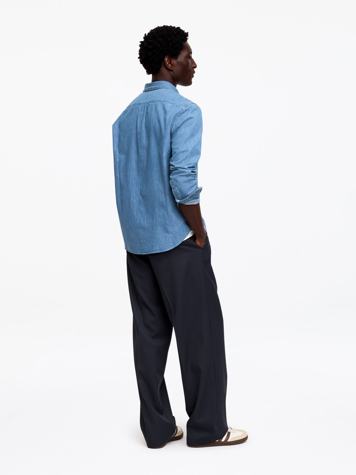 Regular Denim Shirt - Blue - Image 2