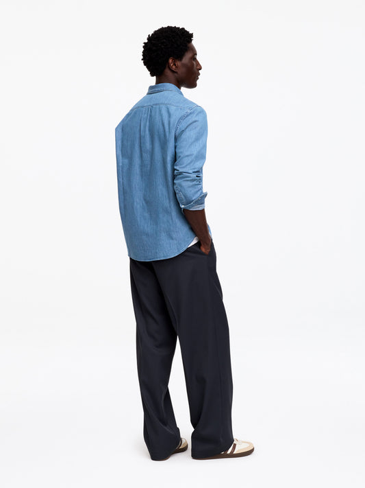 Regular Denim Shirt - Blue - Image 2