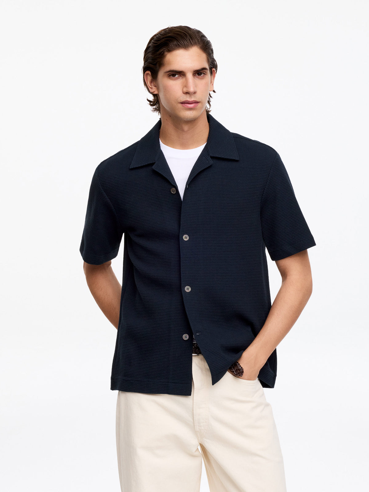 Waffle Jersey Shirt - Blue