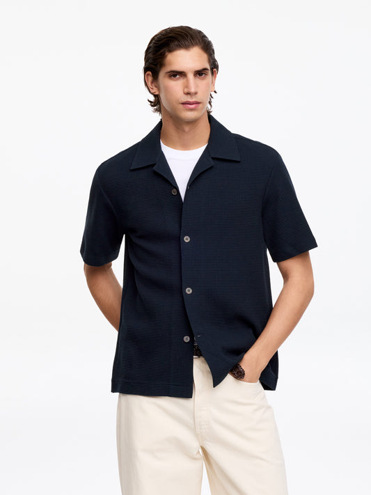 Waffle Jersey Shirt - Blue