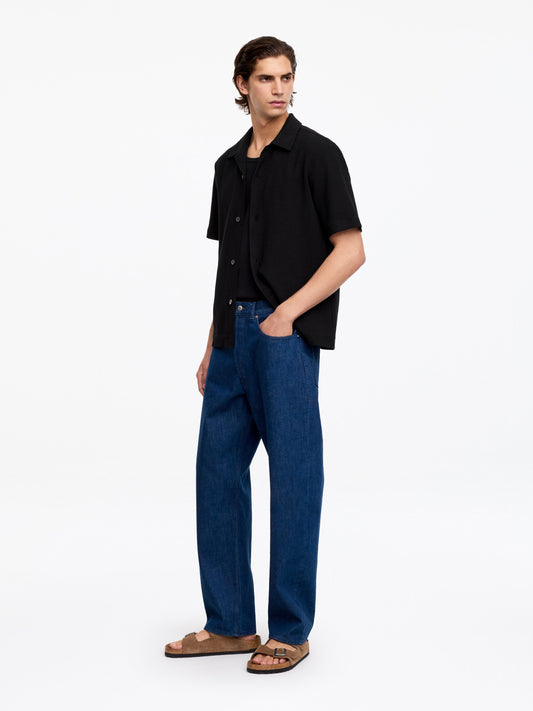 Waffle Jersey Shirt - Black - Image 2