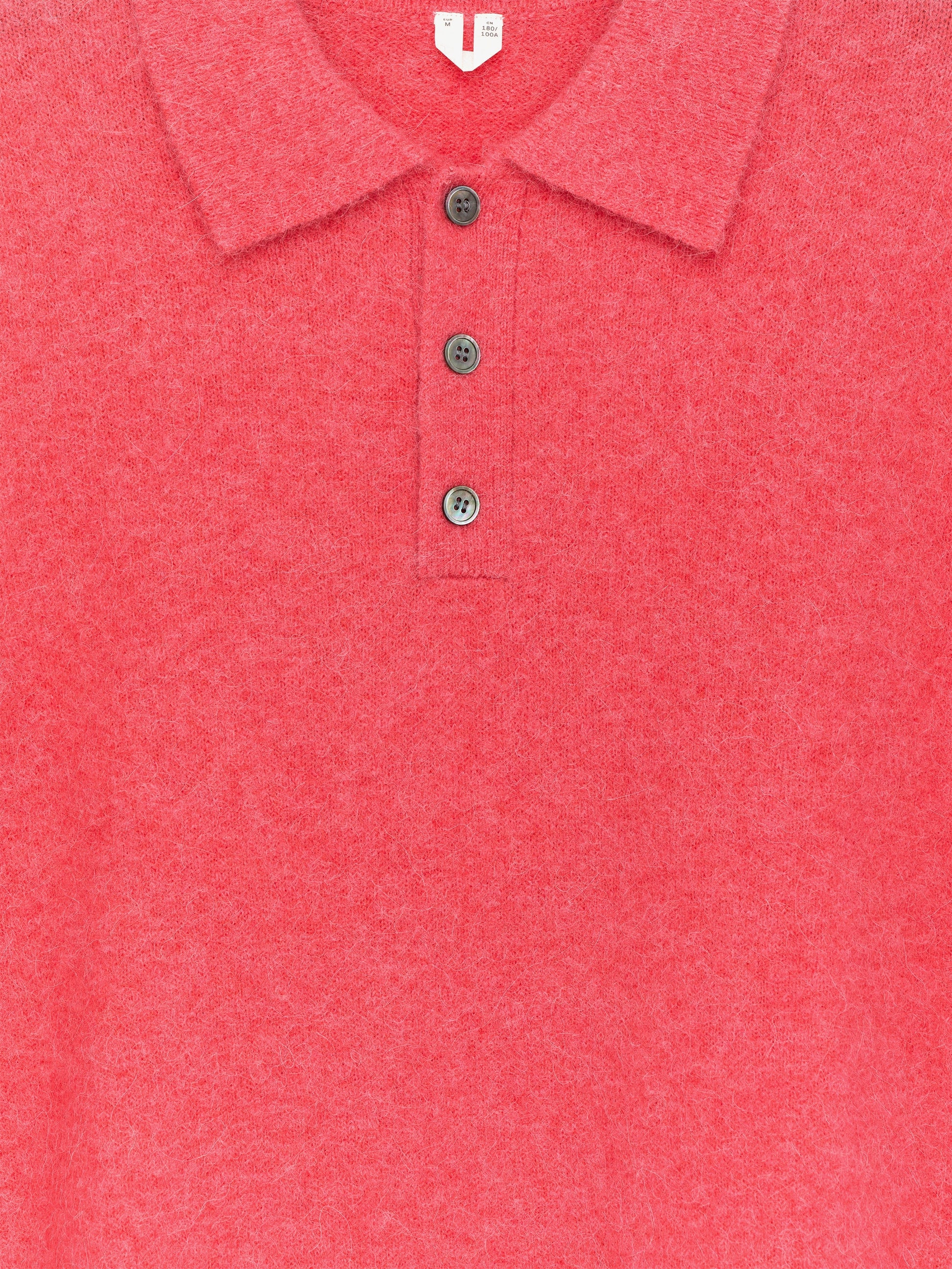 Alpaca Wool Blend Polo Shirt - Pink - Image 2