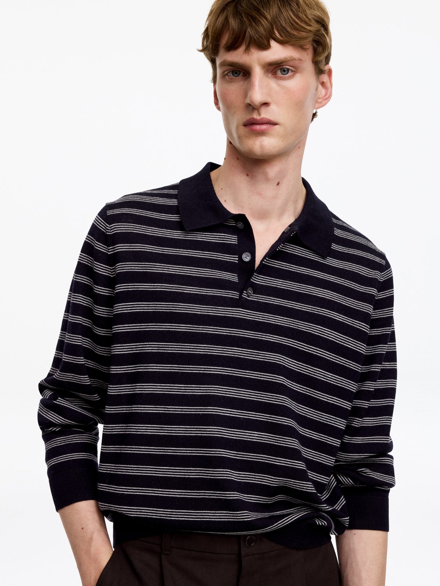 Merino Polo Jumper - Blue - Image 4