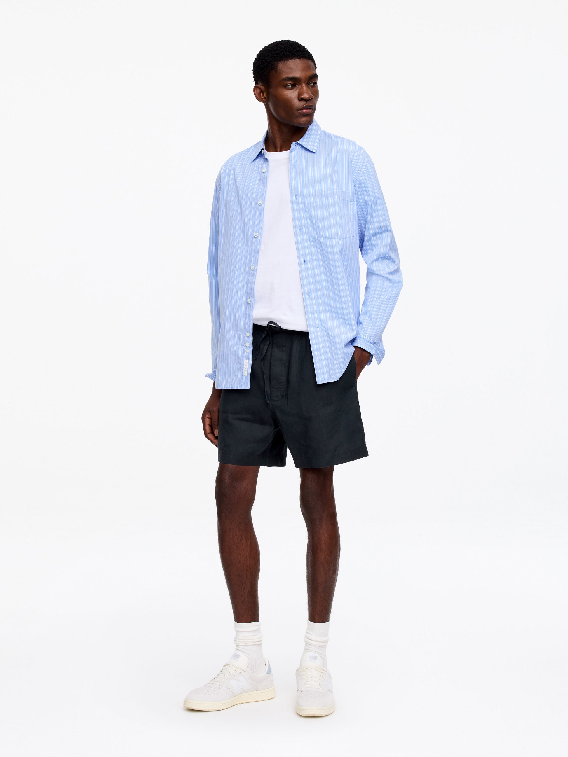 Linen Shorts - Blue - Image 2