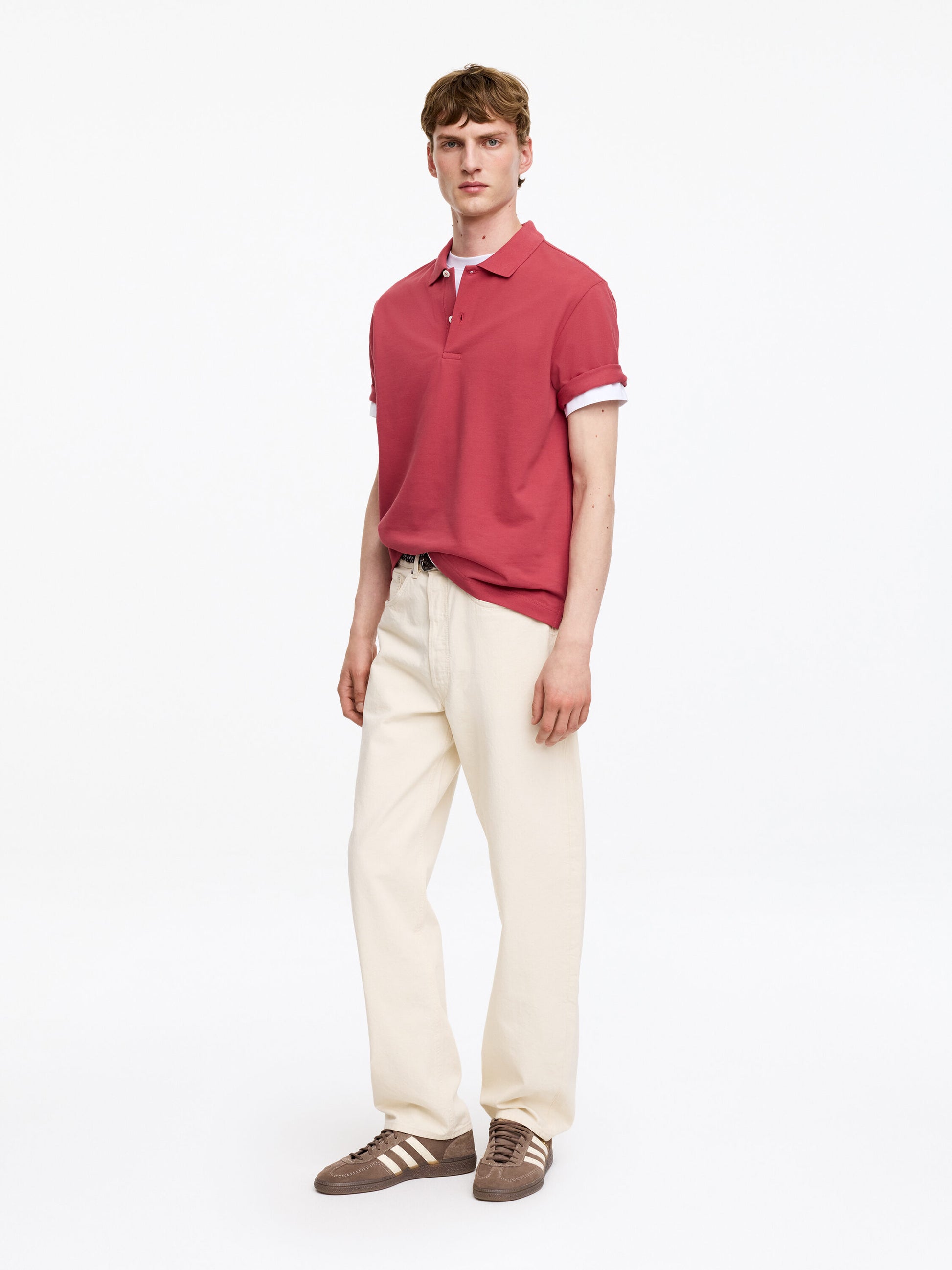 Piqué Polo Shirt - Red - Image 3