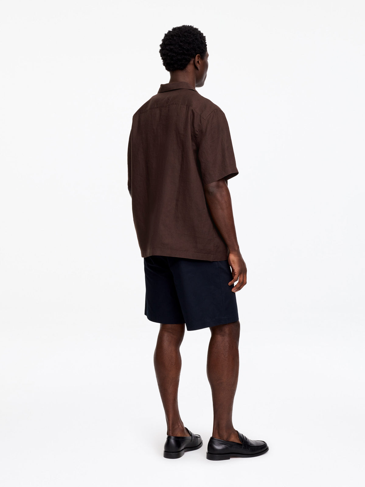 Relaxed Linen Resort Shirt - Brown - Image 3