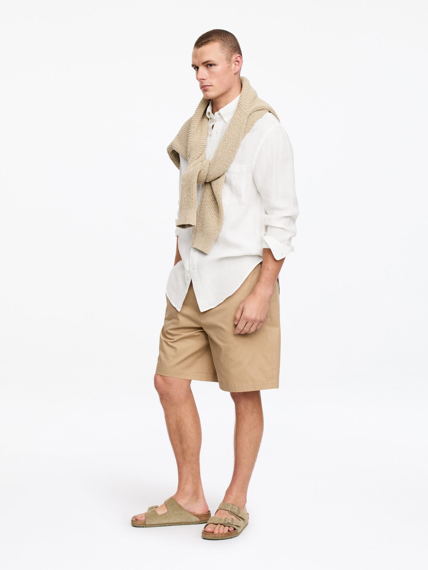 Relaxed Linen Shirt - White - Image 3