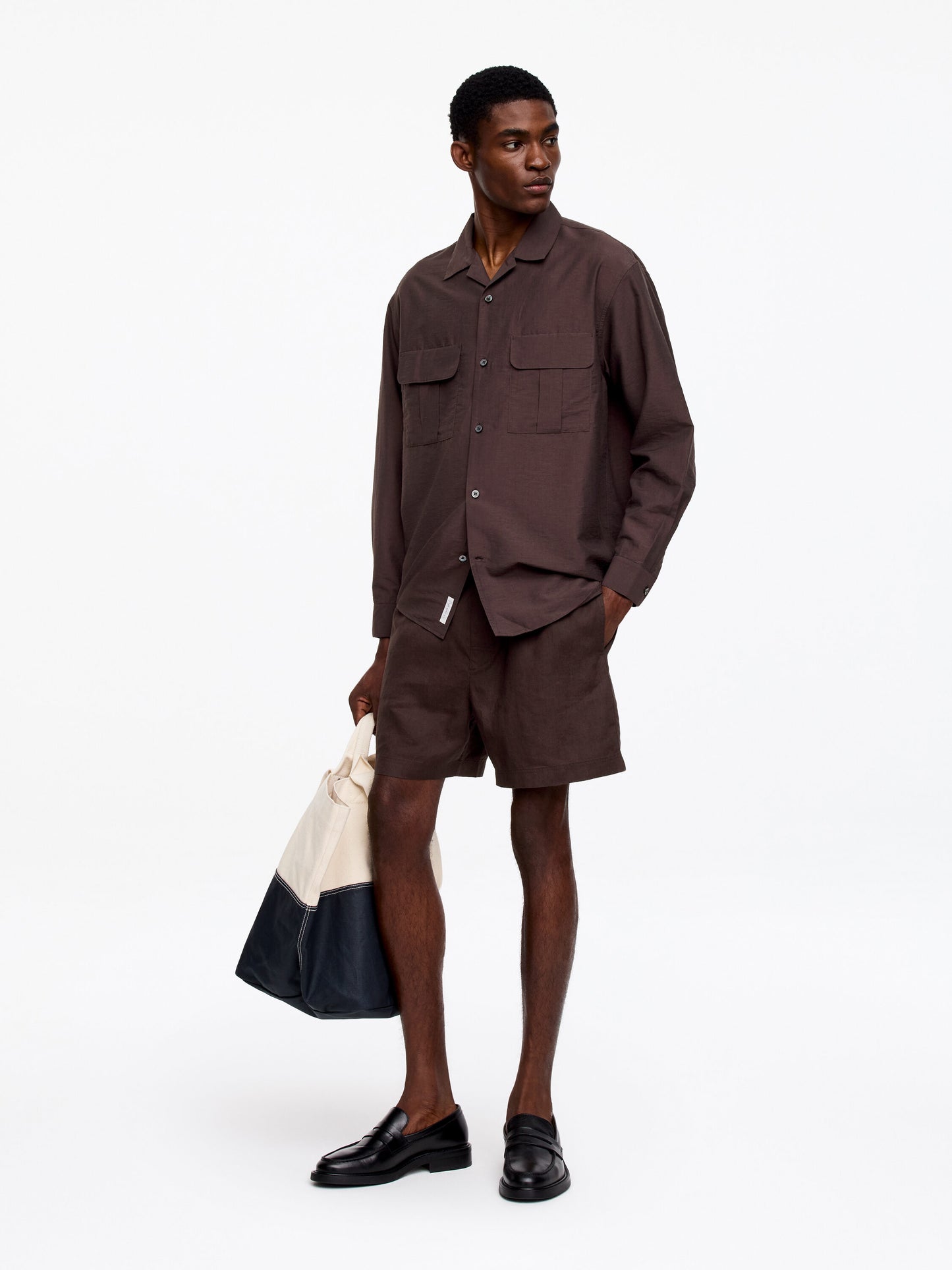 Linen Shorts - Brown - Image 3