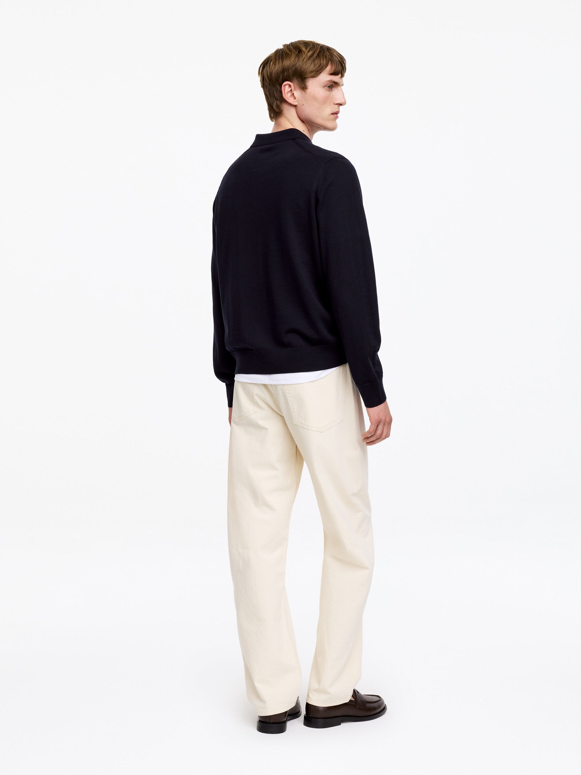 Merino Polo Jumper - Blue - Image 2