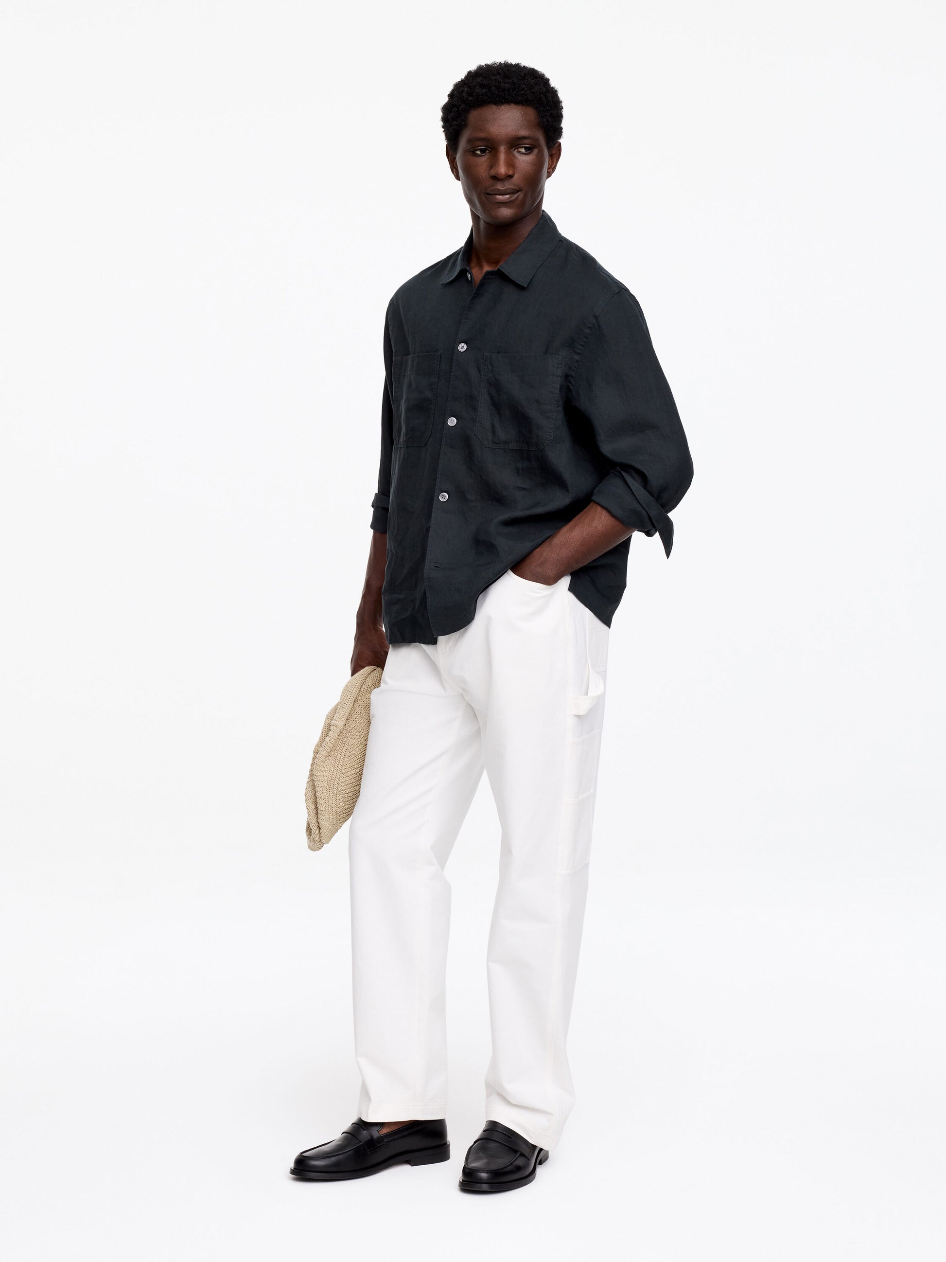Relaxed Linen Shirt - Blue - Image 3