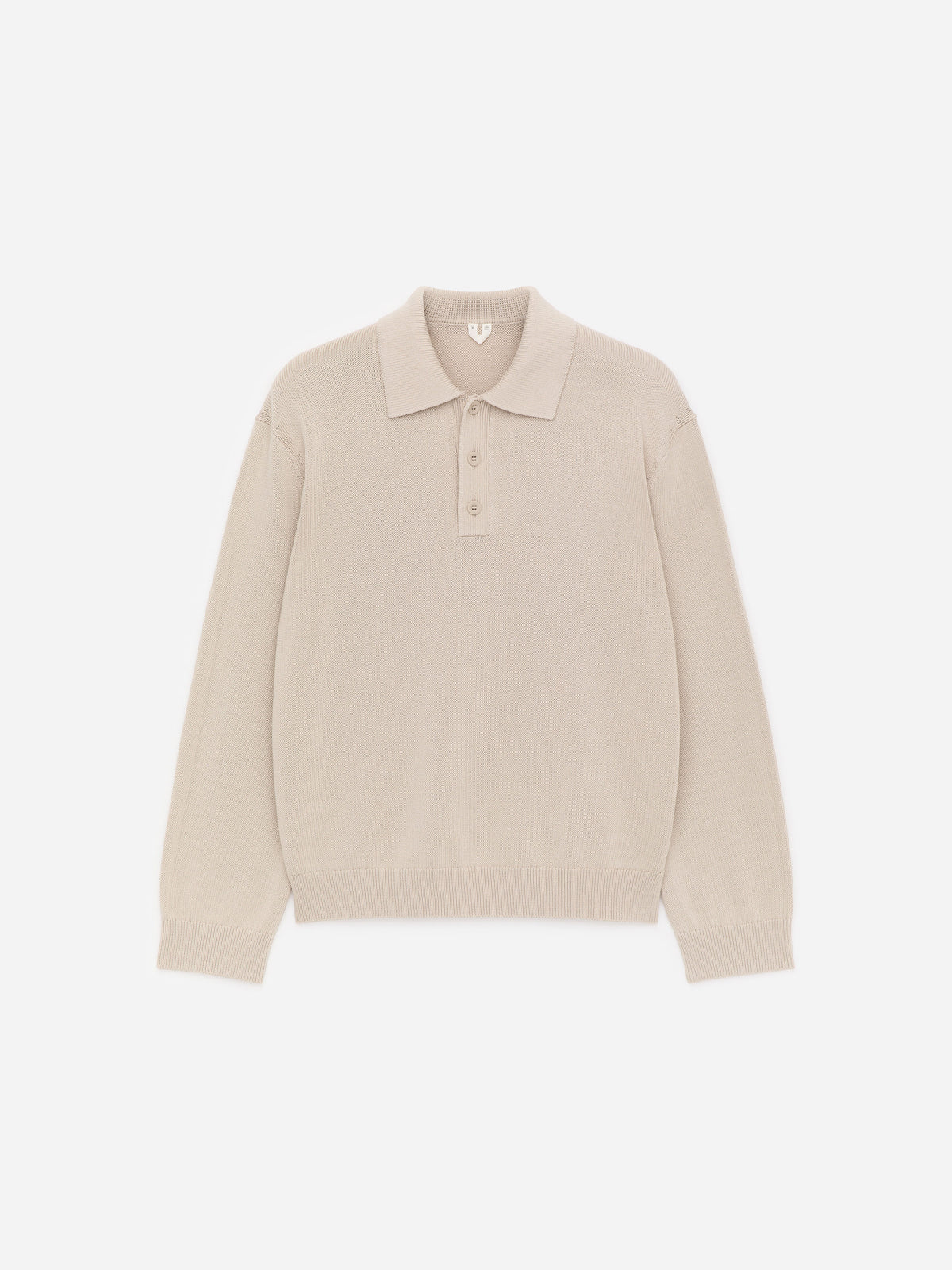 Cotton Lyocell Polo Shirt - Beige