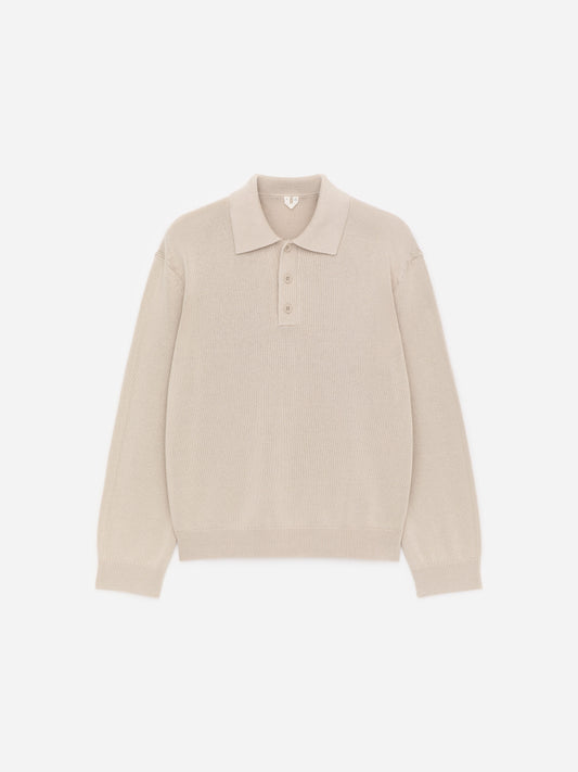 Cotton Lyocell Polo Shirt - Beige
